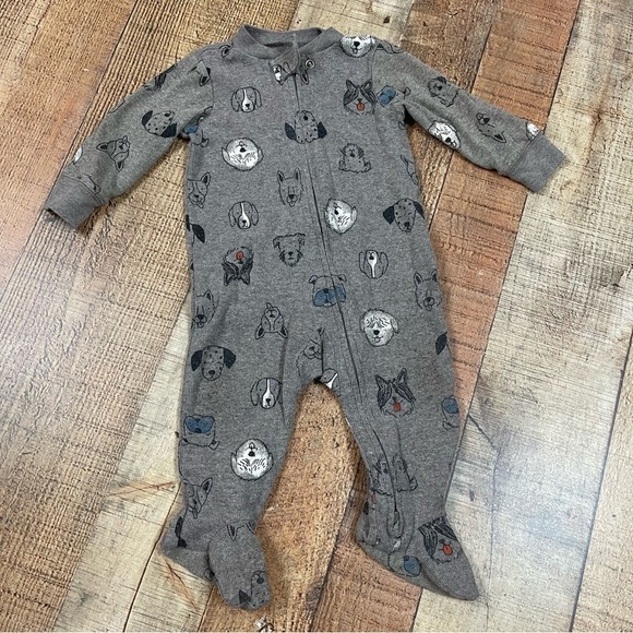 Cat & Jack 6-9 Months Fall Clothing Bundle Zipper Footie Bodysuit Pants Camo Dog - Picture 2 of 12